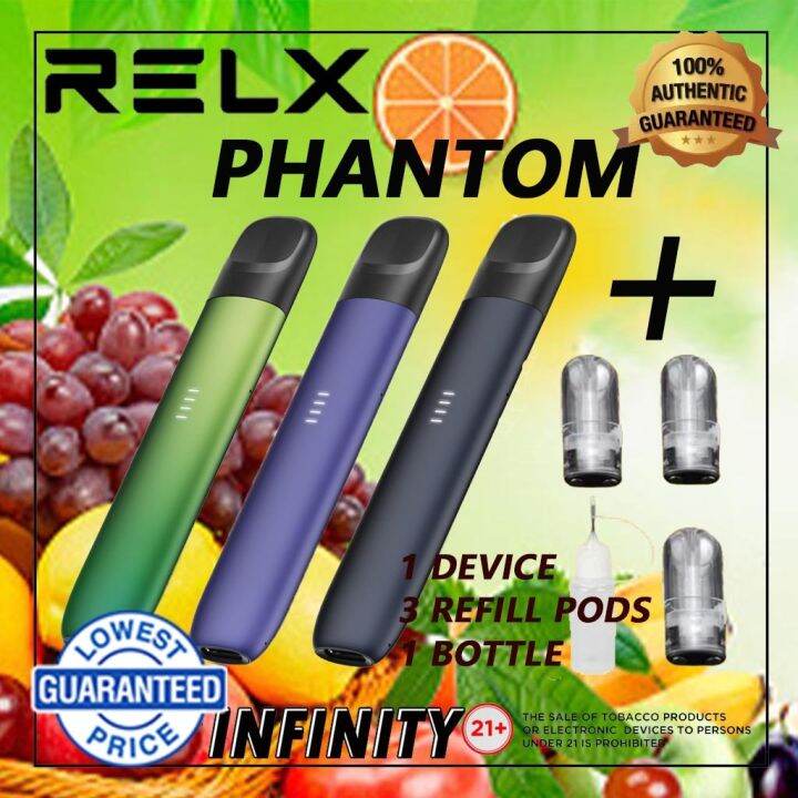 Relx Device Vape Rel X Pod Relax Phantom Set 1 Device 3 Empty Pods