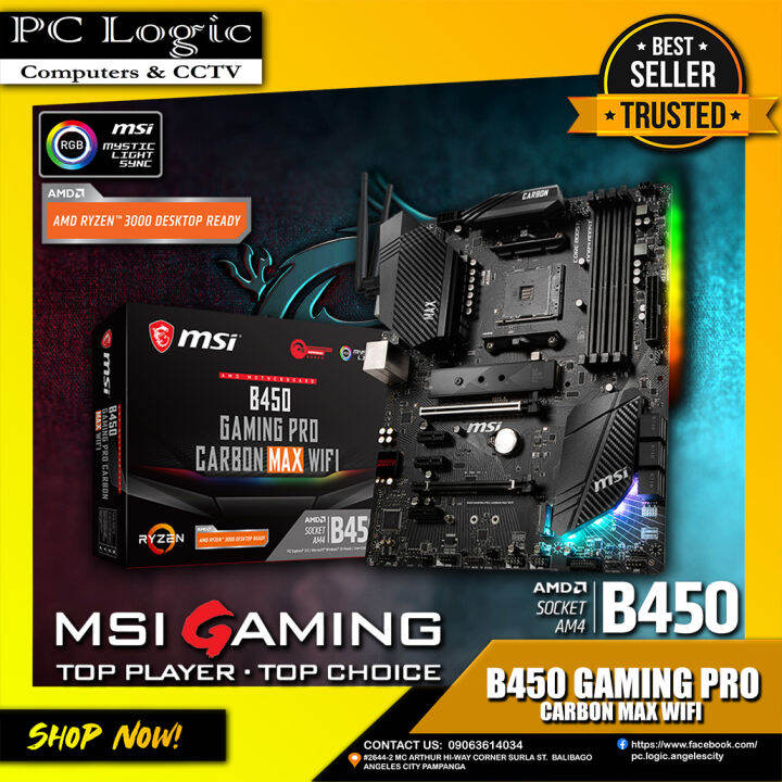 MSI B450 Gaming Pro Carbon Max Wi Fi Motherboard Lazada PH