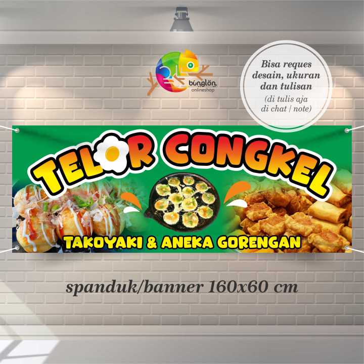 Spanduk Banner 160x60 Cm Spanduk Telor Congkel Spanduk Telor Gulung