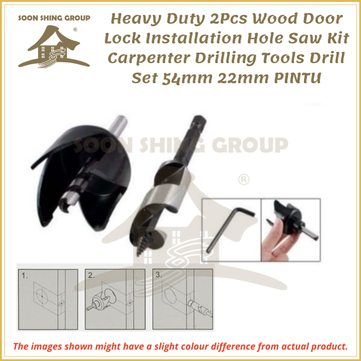 Heavy Duty Pcs Wood Door Lock Installation Hole Saw Kit Carpenter