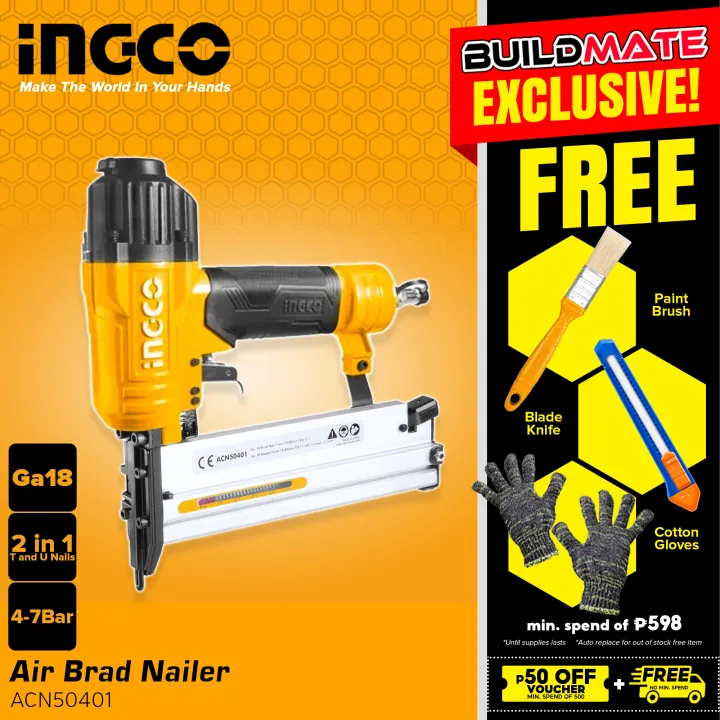 INGCO 2 In 1 Combo Air Brad Nailer ACN50401 BUILDMATE IHT Lazada PH