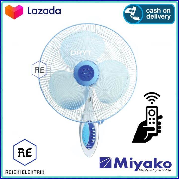 Miyako Kipas Angin Dinding Wall Fan Remote KAW 1689 RC Blue Lazada