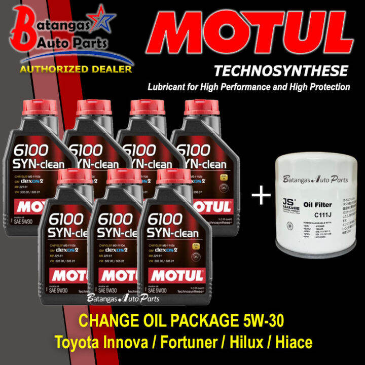 Motul 6100 Syn Clean 5W 30 Fully Synthetic Oil Change Package Toyota