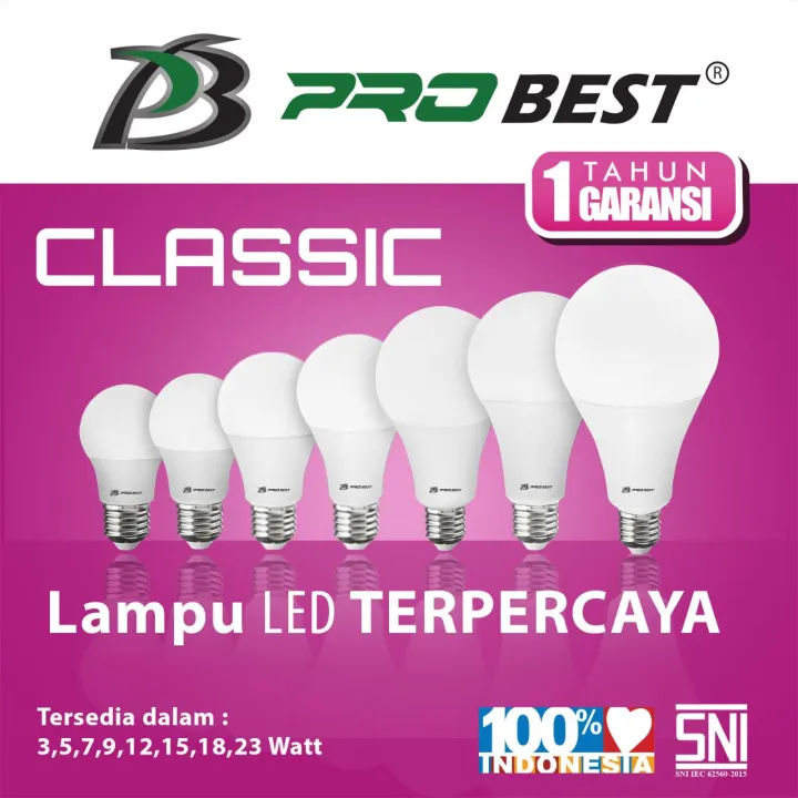 Bola Lampu Bolam Bohlam Led Probest Classic Pro Best Classic Lamp