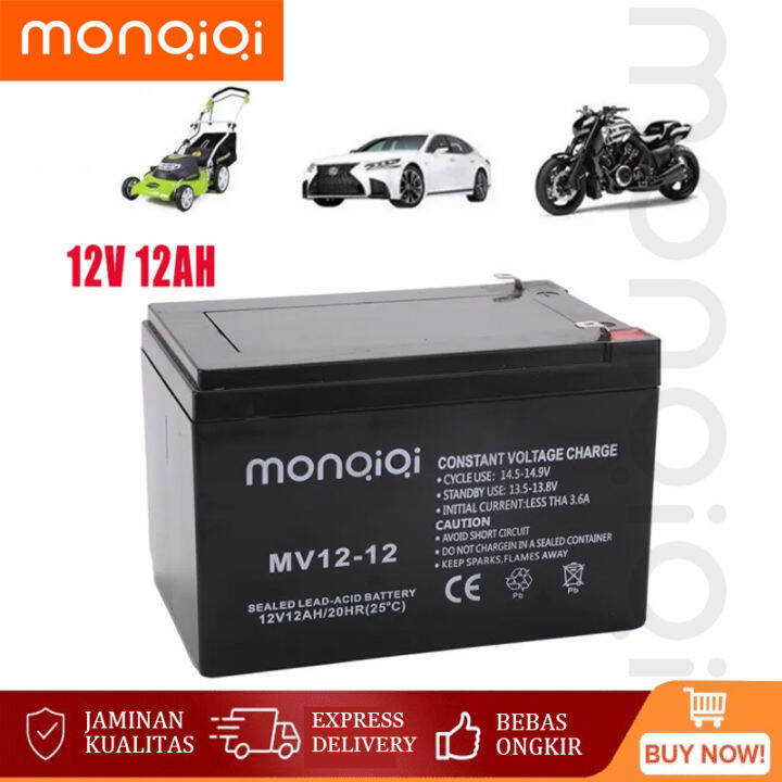 Monqiqi Aki Battery V Ah Aki Batre Baterai Battery Tangki Tengki