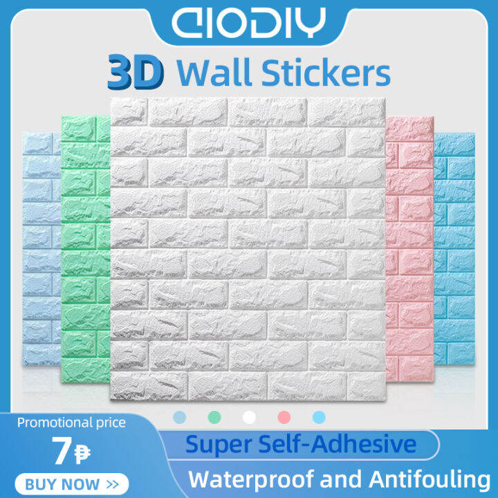 AIODIY Foam Bricks 3D Self Adhesive Brick Wall Stickers And Waterproof