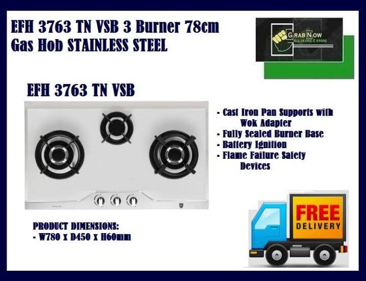 Ef Efh Tn Vsb Cm Burner Gas Hob Stainless Steel Battery