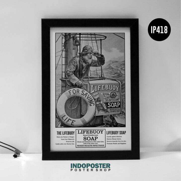 Poster Hiasan Dinding Vintage Retro Jadul Iklan Sabun Lifebuoy Soap A4