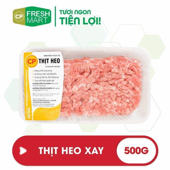 Giao HCM Thịt Heo Xay CP 500g Thịt Heo CP Foods Tươi ngon tiện