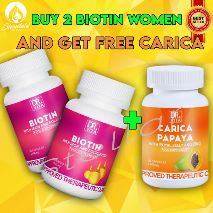 Free Carica Papaya Bottles Original Dr Vita Women Biotin With Iron