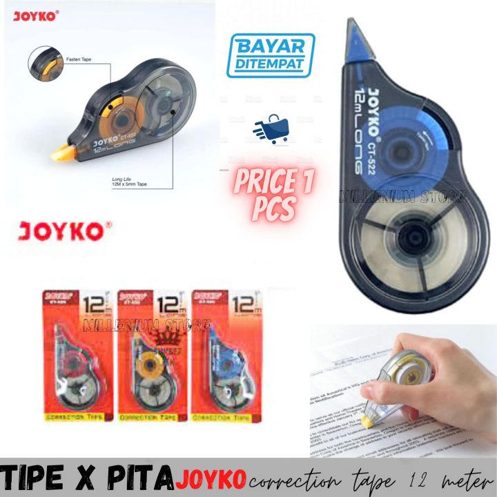 Correction Tape Joyko Ct Tipe Ex Tipex Tip Ex Kertas Rol