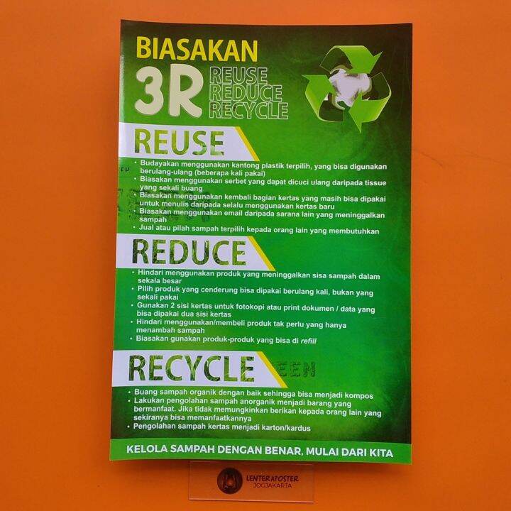 Poster Biasakan 3R Reuse Reduce Recycle Poster Pengolahan Sampah