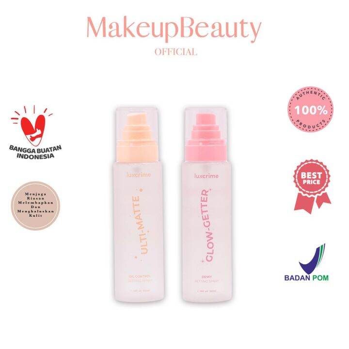 LUXCRIME Setting Spray Ulti Matte Oil Control Glow Getter Dewy 50ml