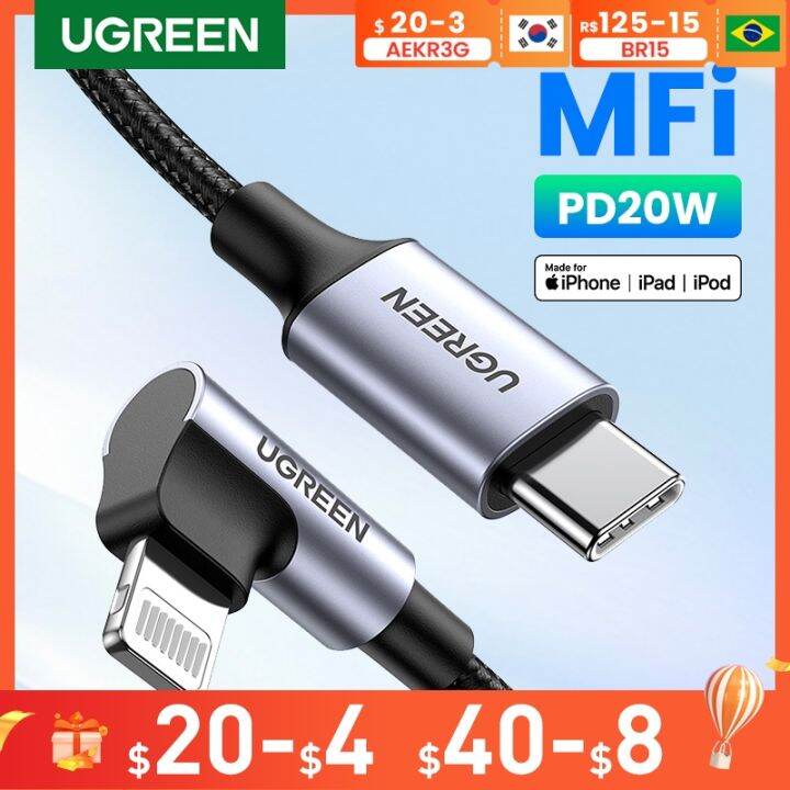 Ready Stock UGREEN MFi USB C To Lightning Cable For IPhone 14 13 12