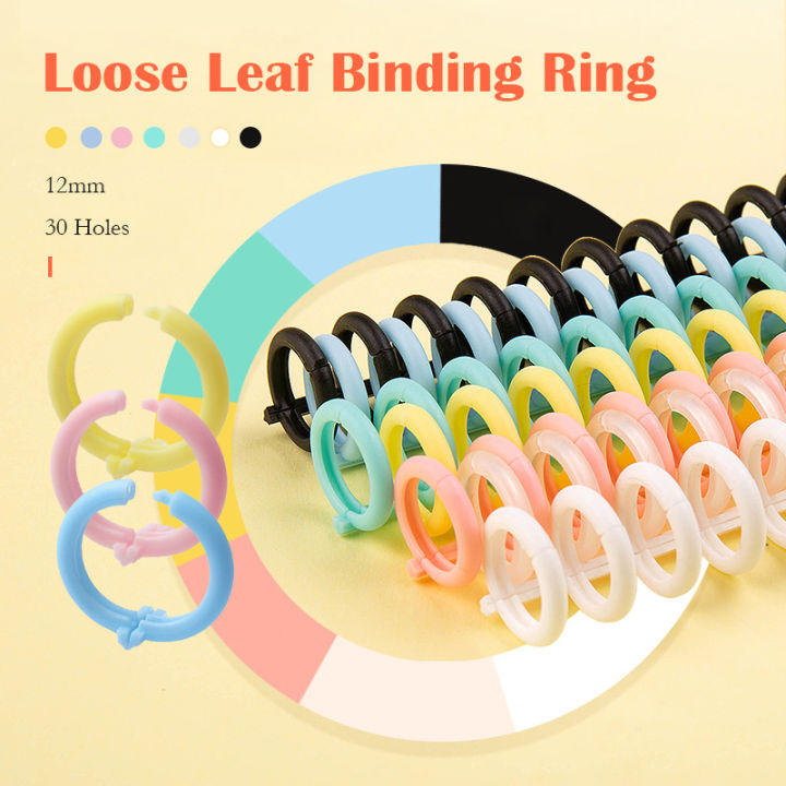 30 Holes Binders Ring Loose Leaf Ring 12mm DIY Notebook Plastic Coil