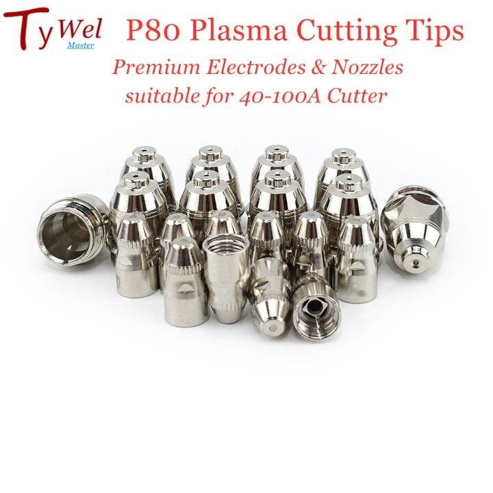 20Pcs Premium P80 Plasma Cutting Torch Consumable Cutting 60A 80A 100A