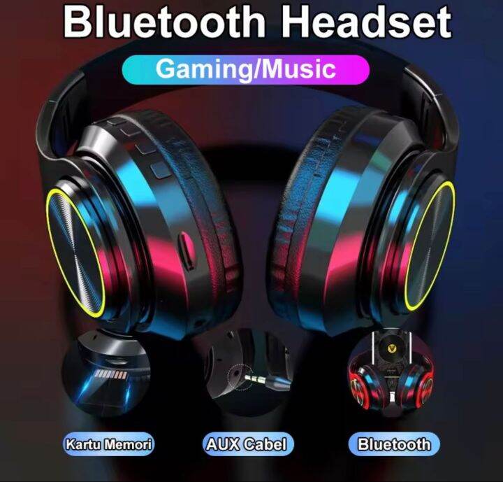 Headset Bluetooth Hifi Stereo Suara Extra Bass Headphone Bluetooth