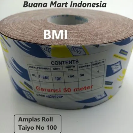 Amplas Roll Taiyo No 100 Amplas Meteran Grit 100 Kertas Amplas