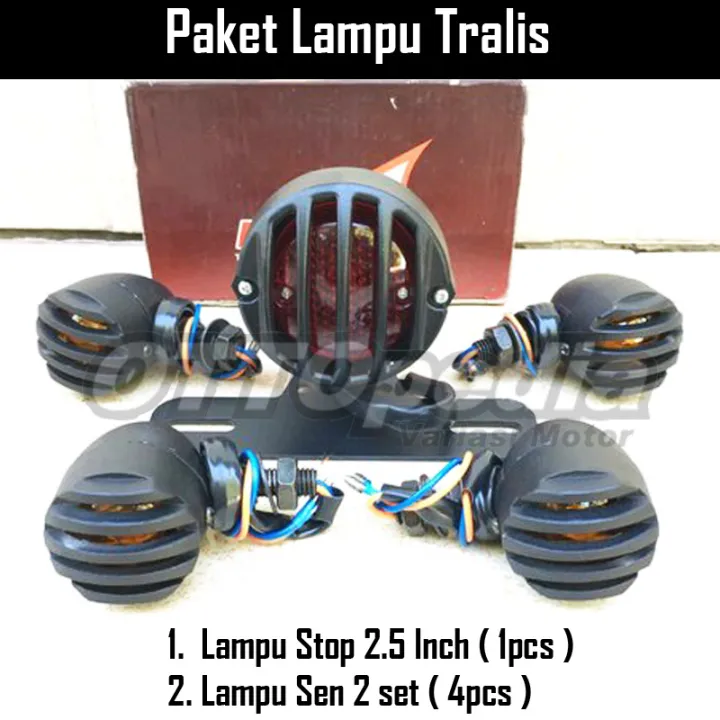 Paket Lampu Stop Stoplamp Grill Rem Belakang Tralis Klasik Classic Plus