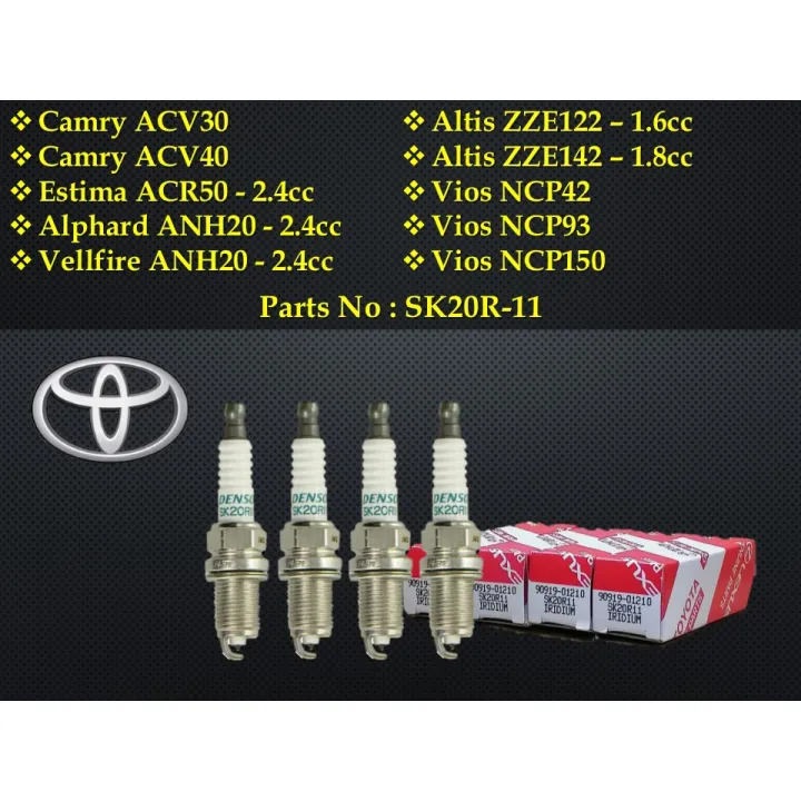 Toyota Camry Estima Alphard Vellfire Harrier Vios Iridium Spark Plug