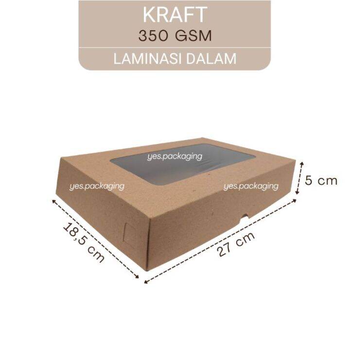 X X Cm Kraft Laminasi Jendela Box Dus Kotak Kemasan Donut Donat