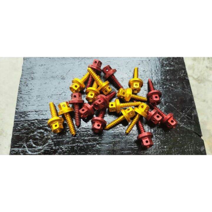 BAUT BODY PROBOLT HONDA YAMAHA CACING CNC MODEL DRAT KASAR GOLD MERAH