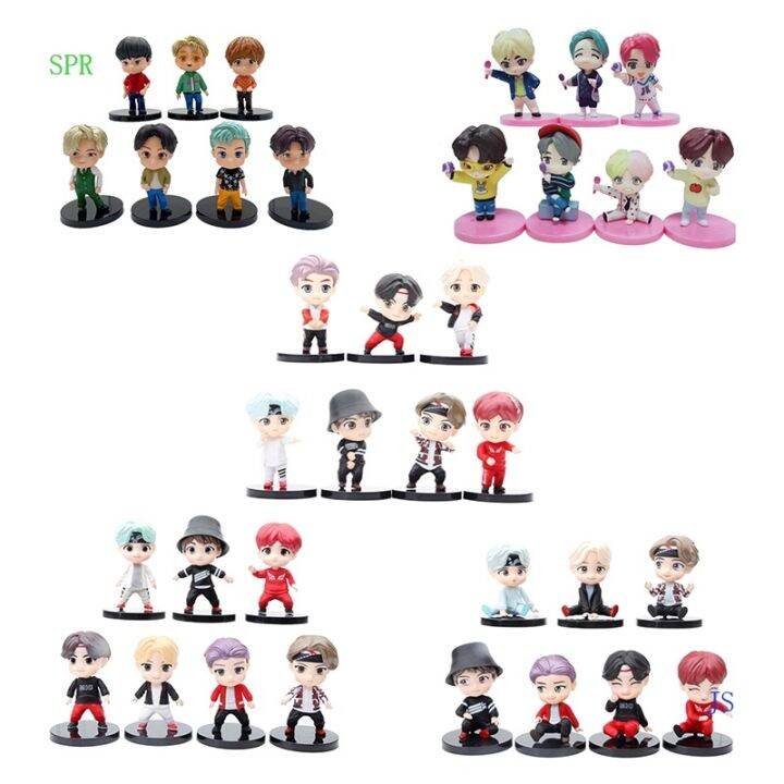 ↂ SPR 7Pcs set Tiny Tan BTS Tinytan Figure Deco Cake Topper BTS kpop