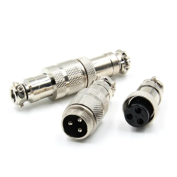 Pair GX16 Aviation Plug 16mm Metal Male Female Panel Connector Socket 2