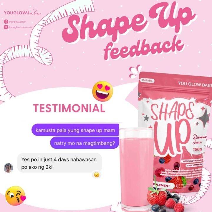 You Glow Babe Beauty White Capsule Glutathione Shape Up Slimming Juice