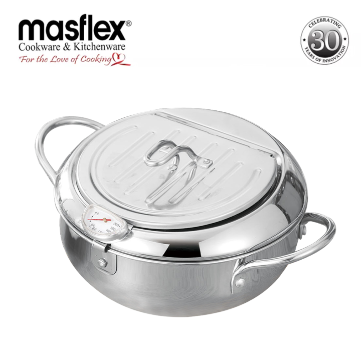 Masflex Stainless Steel Perfect Fryer Pot With Thermometer L Xw Xh