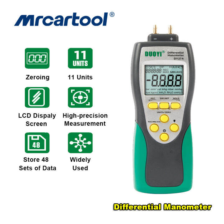 MRCARTOOL DUOYI DY27A Digital Differential Manometer LCD Display