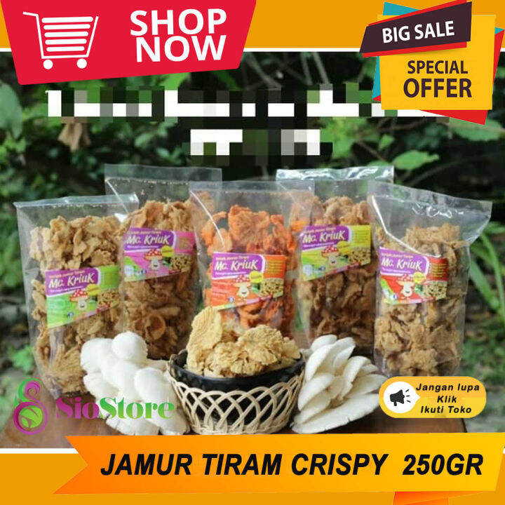 Keripik Jamur Tiram Crispy Kemasan 250gr SIO STORE Keripik Makanan