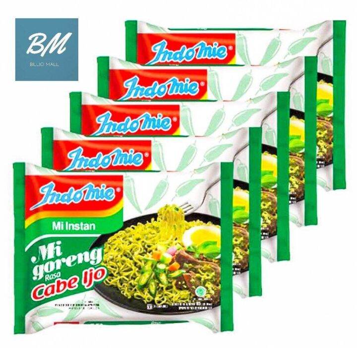 Indomie Cabe Ijo 5 Pcs Mie Indomie Goreng Rasa Cabe Ijo 5 Bungkus