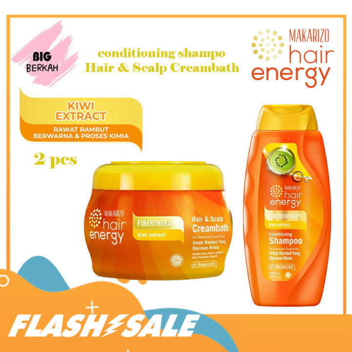 2 In 1 Makarizo Hair Energy Fibertherapy Hair Scalp Creambath Kiwi