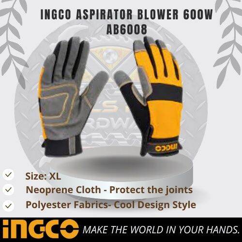 Ingco Tools Original Micro Fibre Material Mechanic Gloves Xl Hgmg Xl