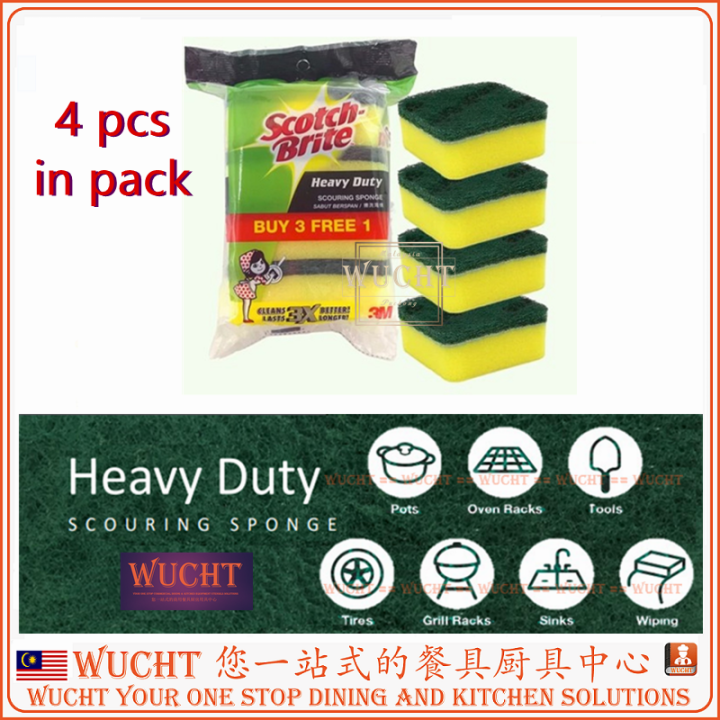 Wucht M Scotch Brite Heavy Duty Scouring Sponge B Green