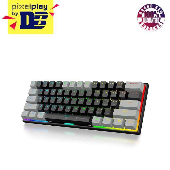 E Yooso Z 11 RGB 61 Keys Hot Swappable Mechanical Keyboard Black Grey