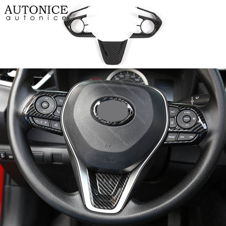 Carbon Fiber Color Steering Wheel Frame Decorator Cover Trim Fit For