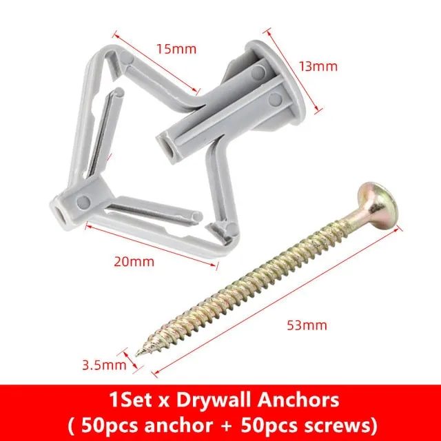 Durable Pcs Expansion Drywall Anchor Kit With Screws Self Drilling