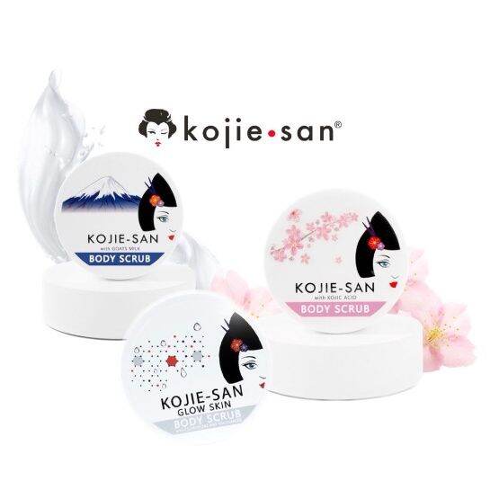 Kojie San Body Scrub Series Lulur Badan Glow Skin Kojic Acid Goat Milk