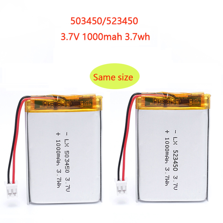 523450 503450 1000mAh 3 7V Polymer Lithium Rechargeable Battery Li Ion