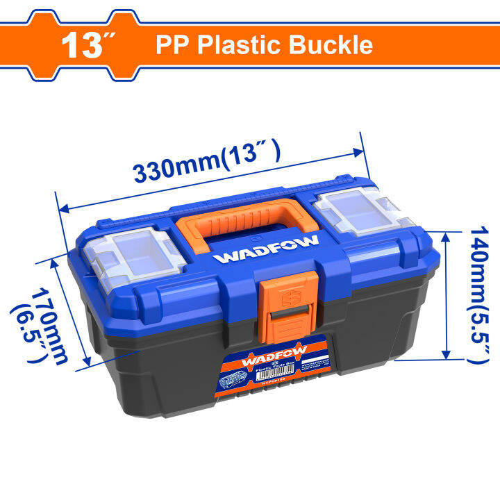 WADFOW By Winland 13 Plastic Tool Box Organizer Case With Removable