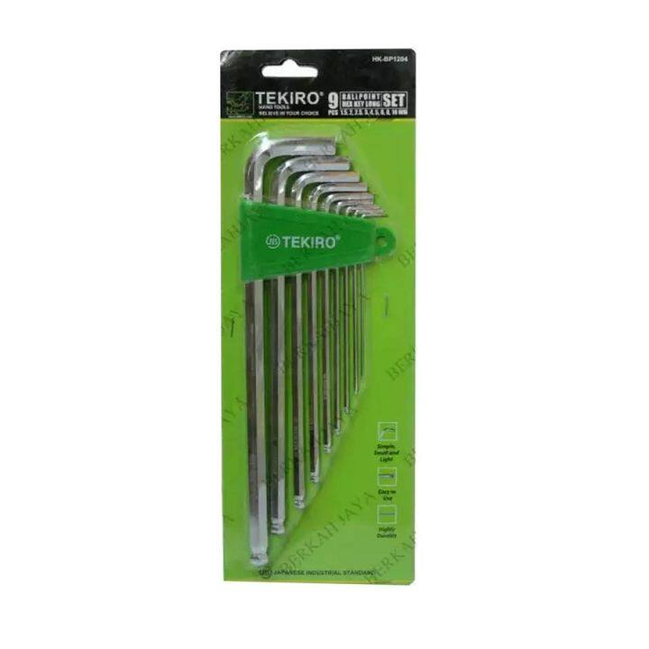 KUNCI L BALLPOINT PANJANG SET 9 Pcs TEKIRO HEX KEY LONG HK BP1204