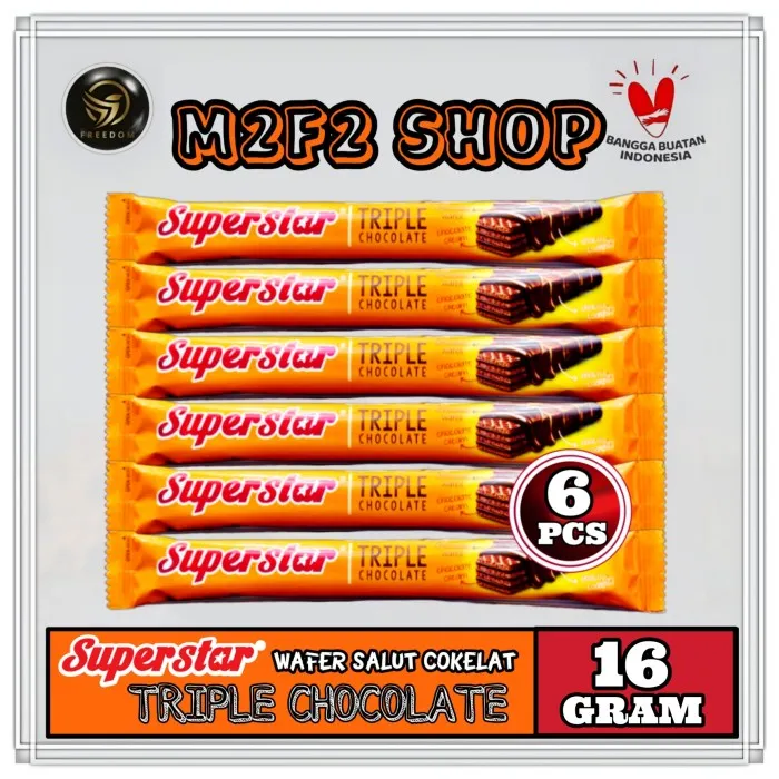 Wafer Superstar Triple Chocolate Cokelat Gr Kemasan Pcs