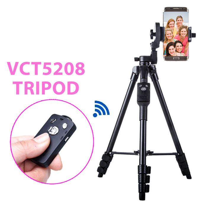 Aluminum Alloy 3 Way Head Tripod YUNTENG YUNTFNG VCT 5208 With