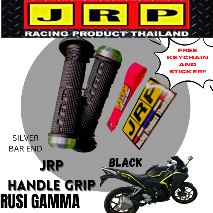 Original Jrp Handle Grip For Rusi Gamma Black Stainless Silver Bar