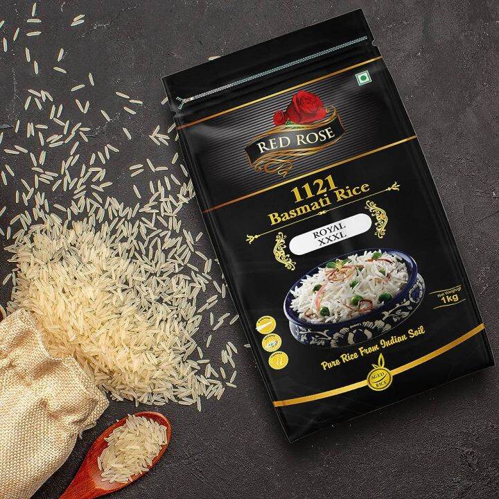 Red Rose Royal Basmati Rice Perfectly Aged Grain Rich Aroma Basmati