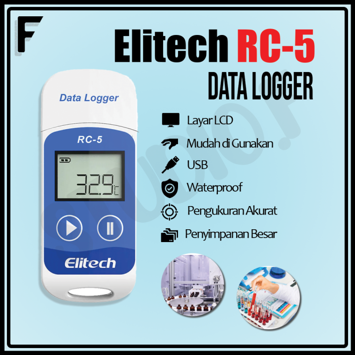 Elitech RC5 Temperature Data Logger Monitor USB RC 5 RC 5 Suhu Loger