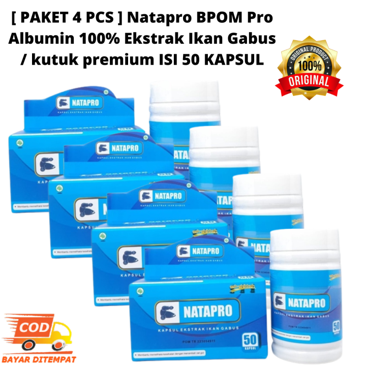 PAKET 4 PCS Ash Shihah Pro Albumin Ekstrak Ikan Gabus 50 Kapsul Pro