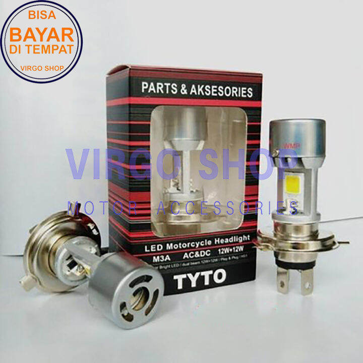 AYOTO Lampu Motor Led 2 Sisi Tipe M3A Kaki 3 Soket H4 Putih Lazada